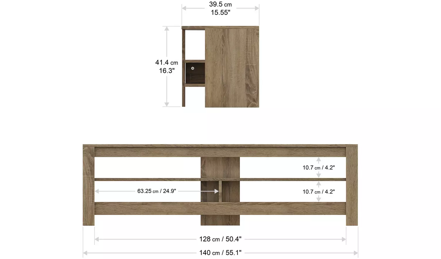 AVF Calibre Up to 65 Inch TV Stand - Rustic Sawn Oak