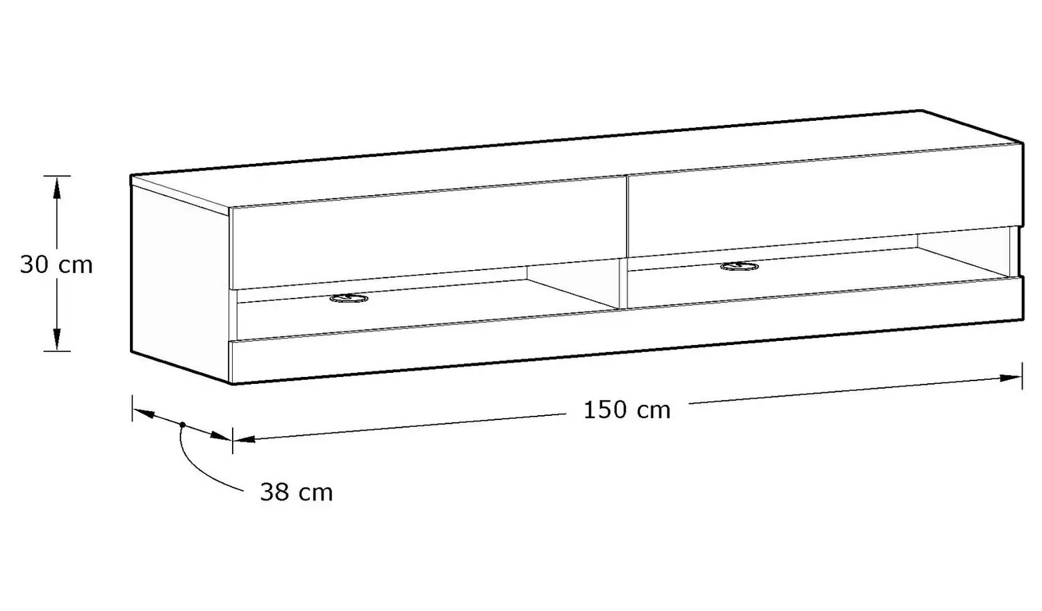GFW Leon 150cm LED Wall TV Unit - Anthracite