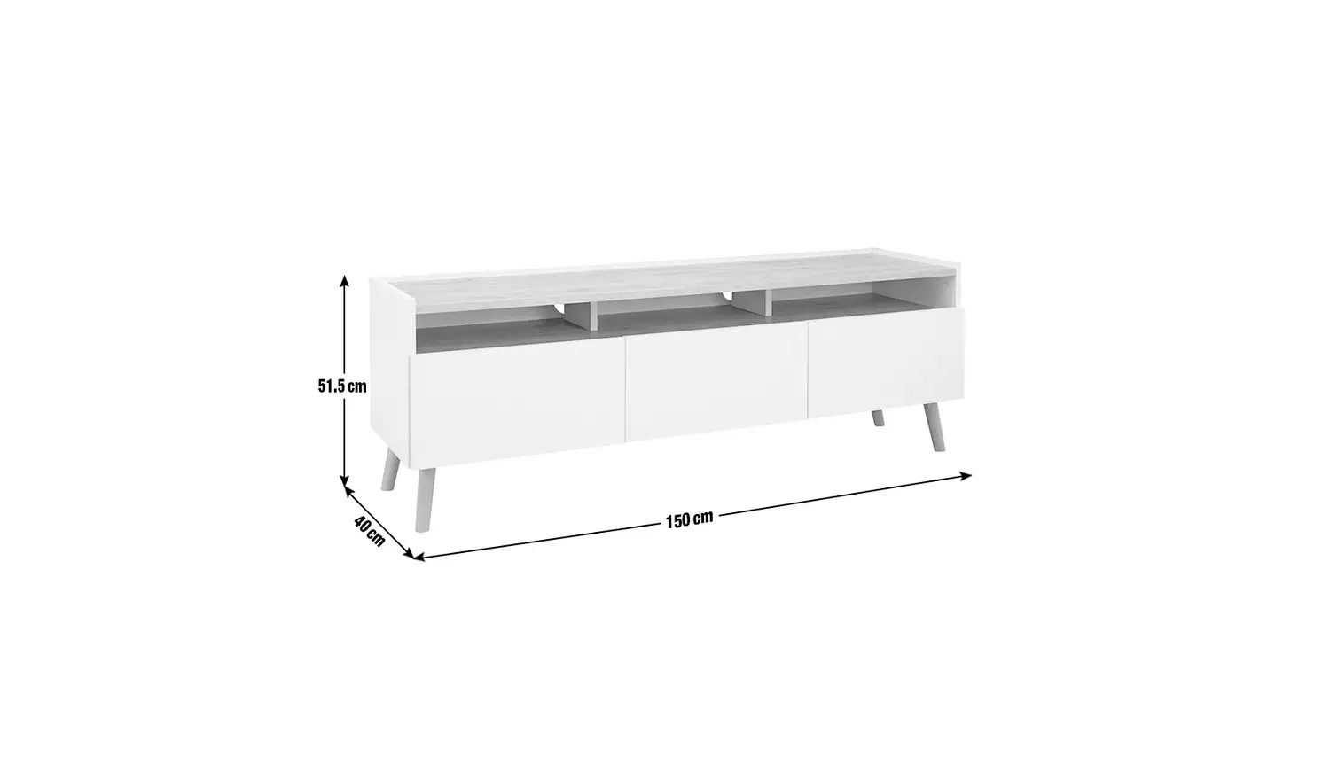 Habitat Skandi 3 Drawer TV Unit - White