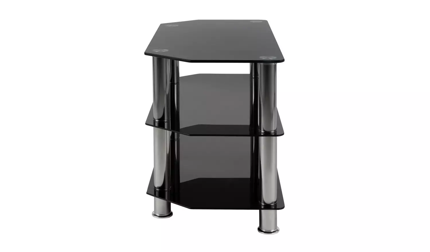 Argos Home Matrix Glass Corner TV Unit - Black & Chrome