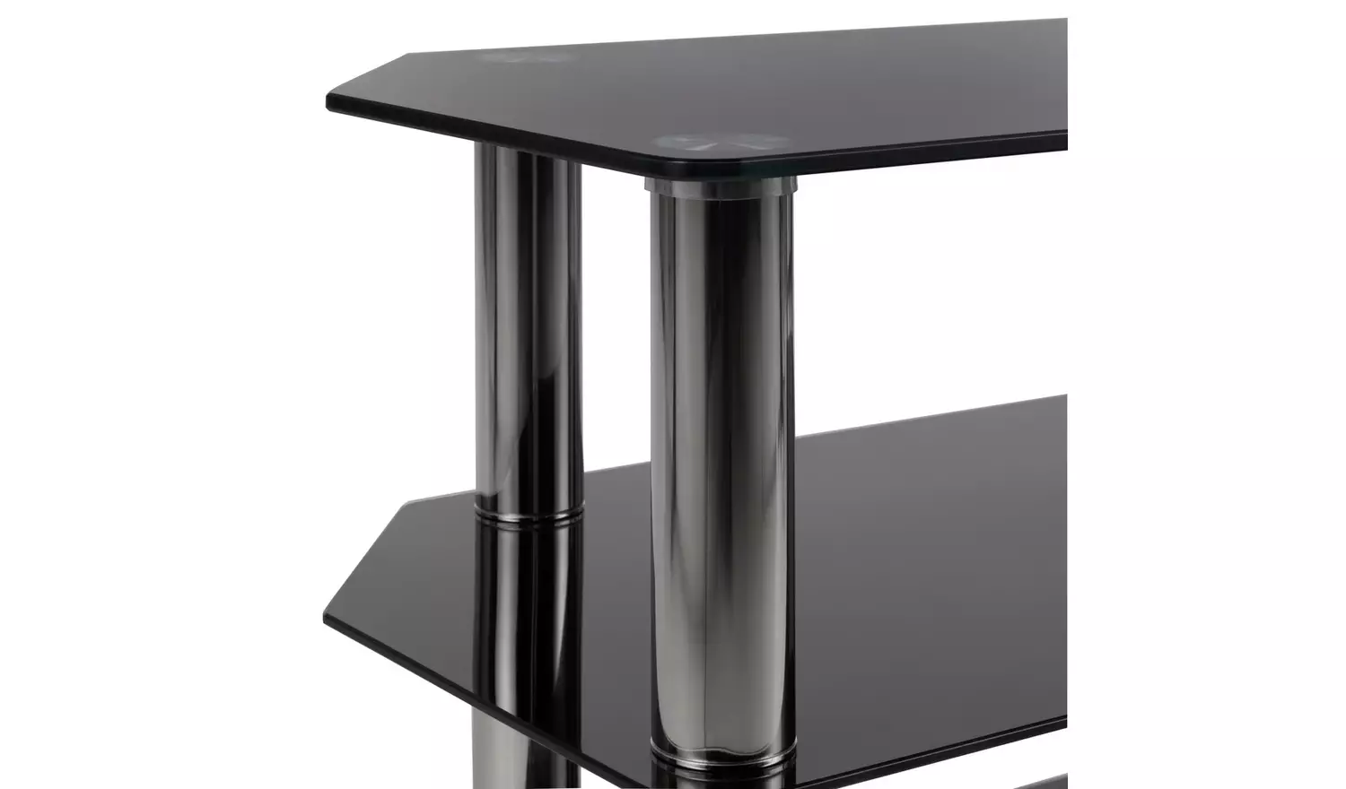 Argos Home Matrix Glass Corner TV Unit - Black & Chrome