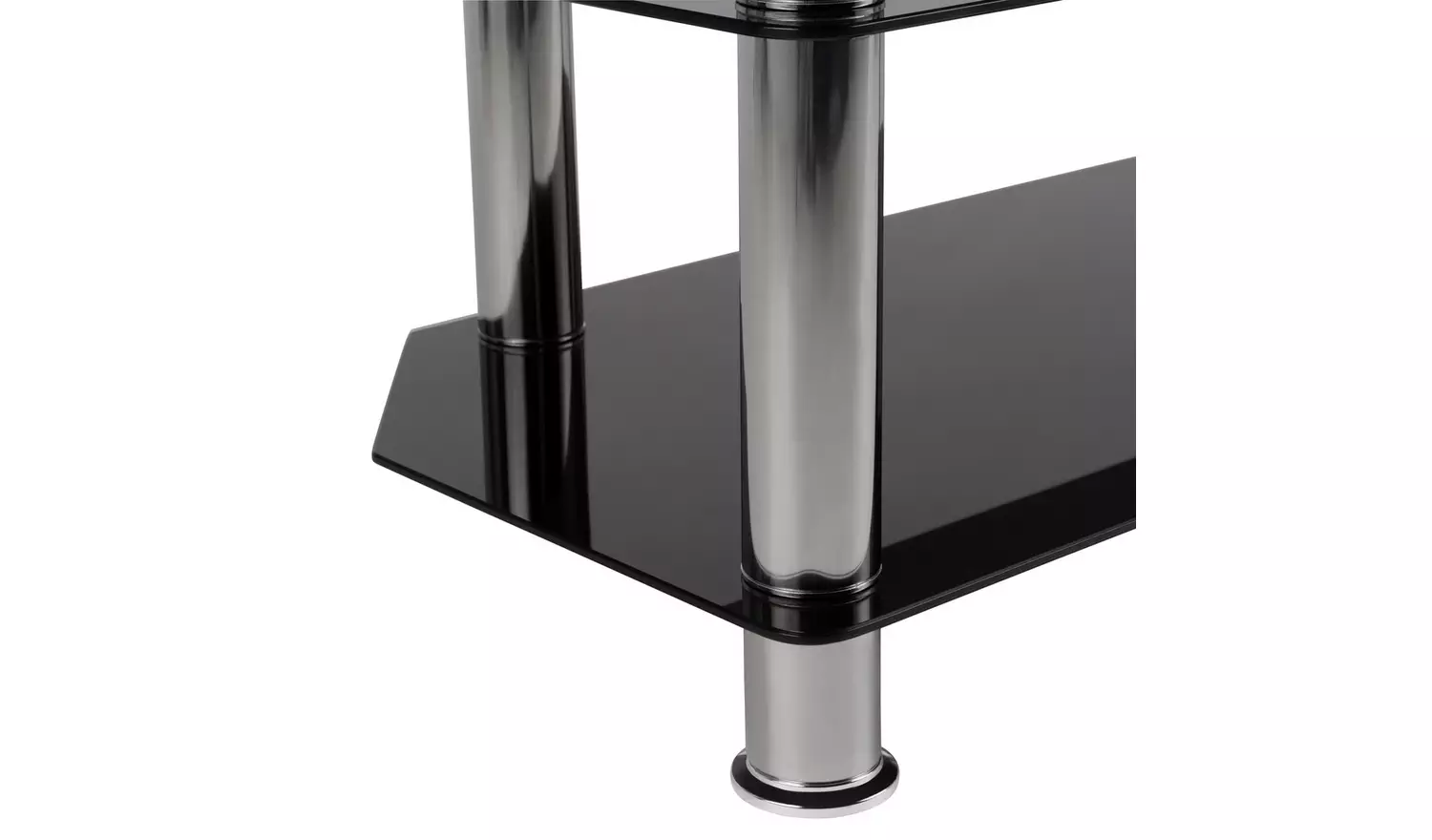 Argos Home Matrix Glass Corner TV Unit - Black & Chrome