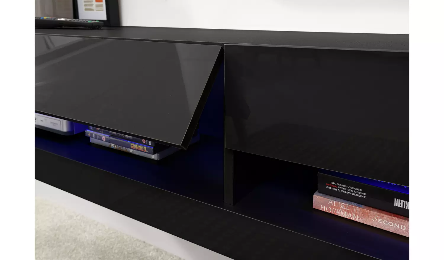 GFW Galicia 150cm LED Wall TV Unit - Black