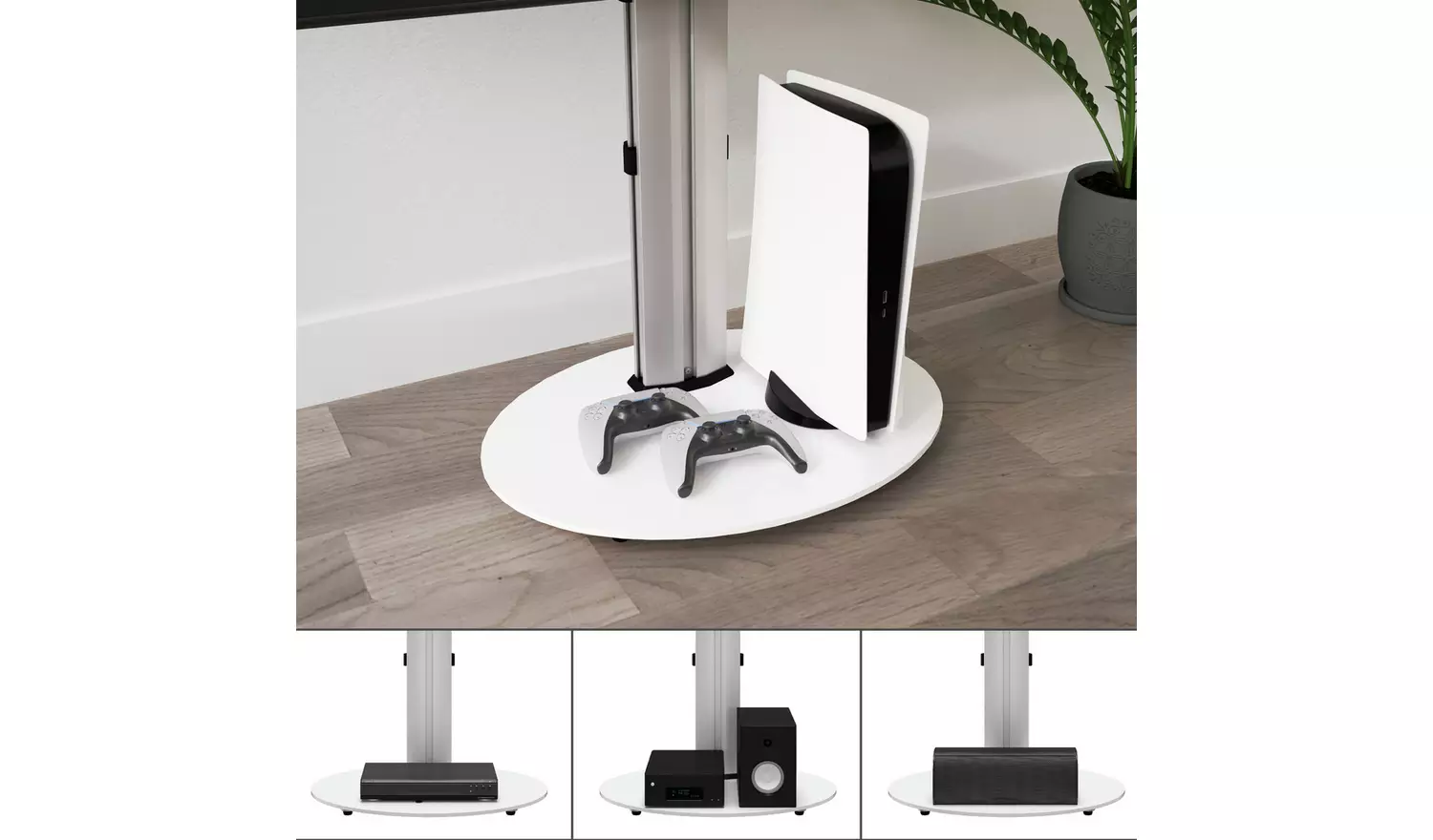 AVF Up to 55 Inch TV Stand - Silver And White