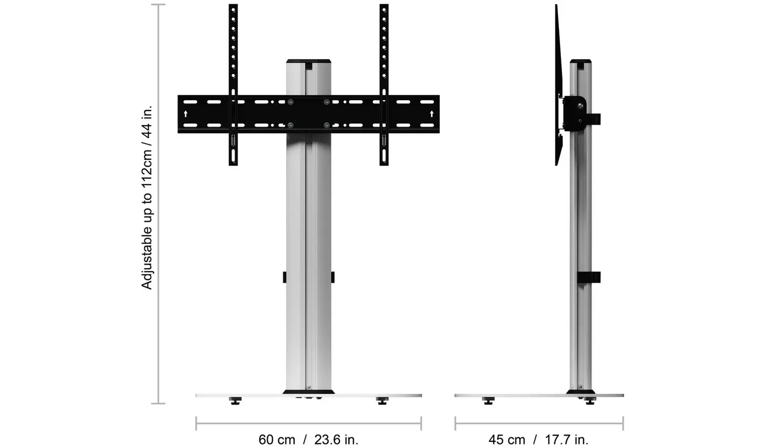 AVF Up to 55 Inch TV Stand - Silver And White