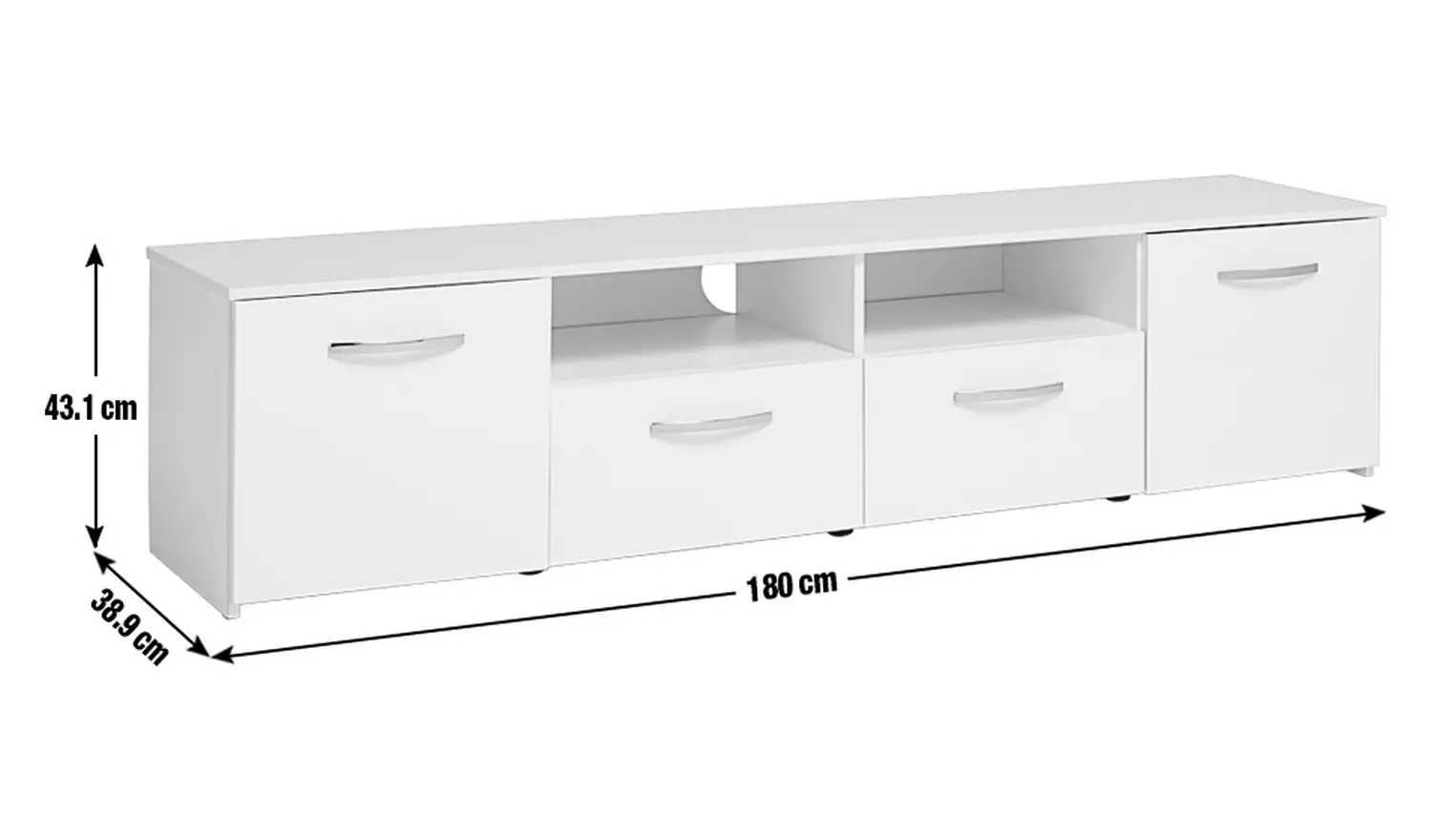 Argos Home Hayward 2 Door TV Unit - White Gloss