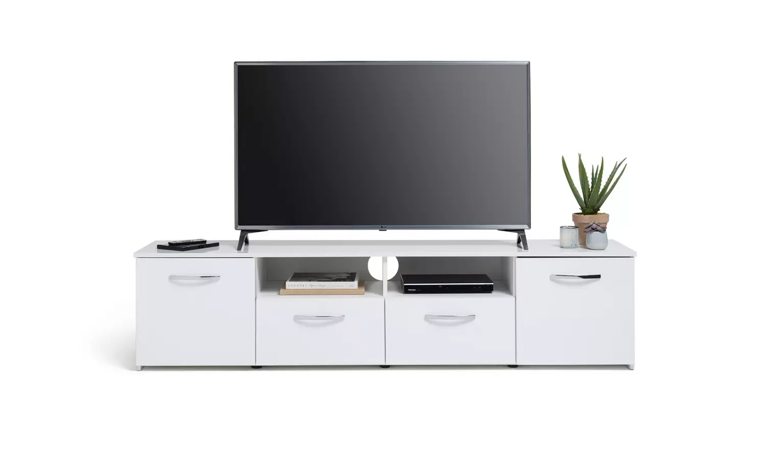 Argos Home Hayward 2 Door TV Unit - White Gloss
