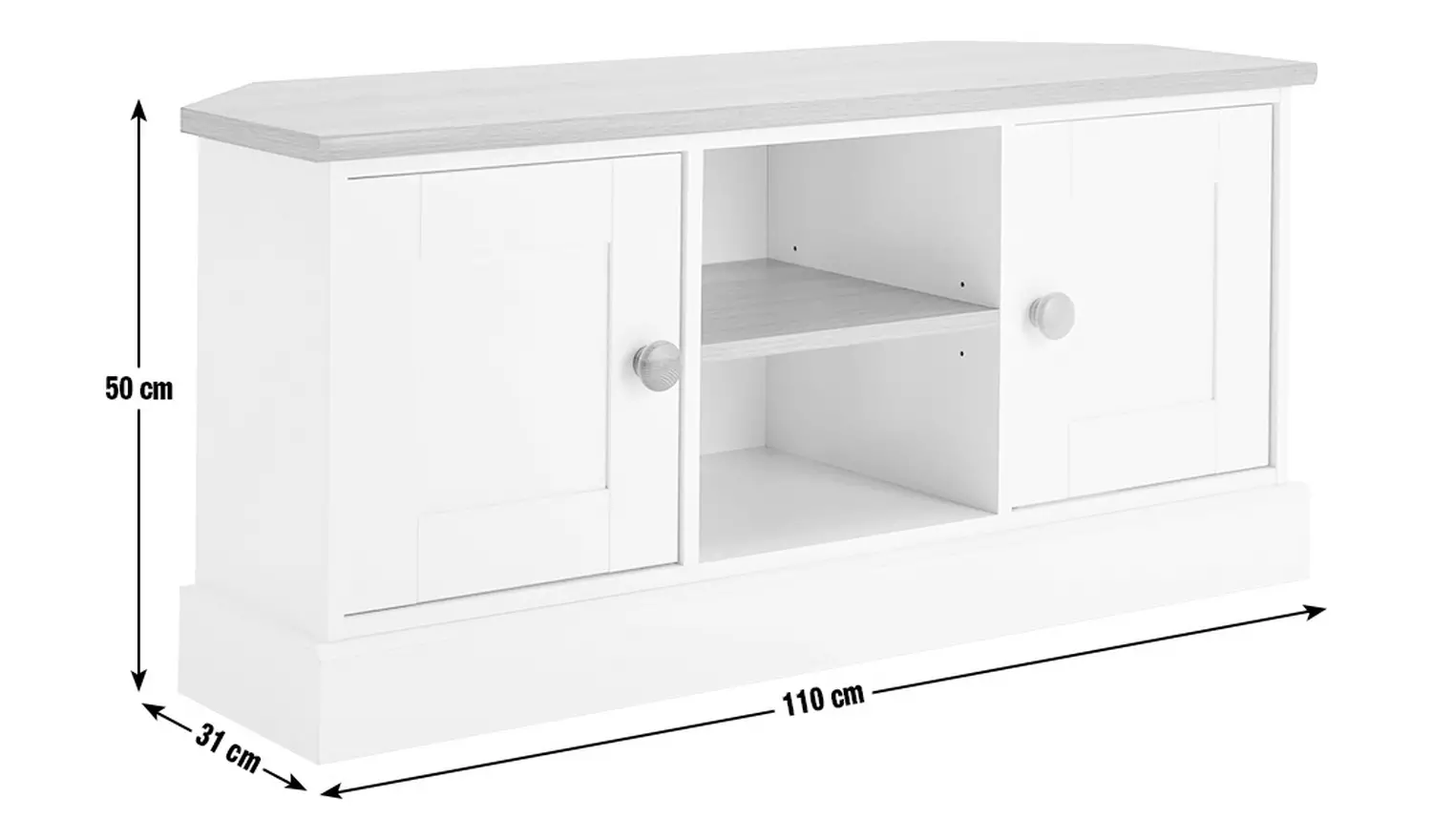 Argos Home Winchester 2 Door Corner TV Unit - Grey