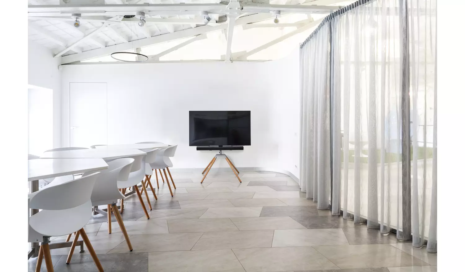 One For All WM7476 Up to 70 Inch TV Stand - Silver Grey