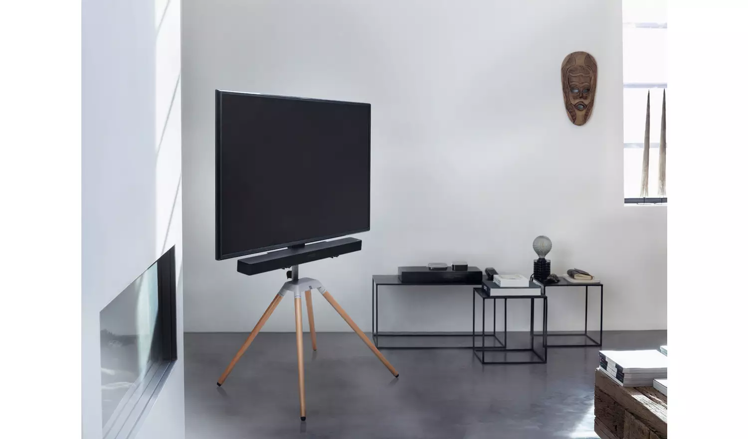 One For All WM7476 Up to 70 Inch TV Stand - Silver Grey