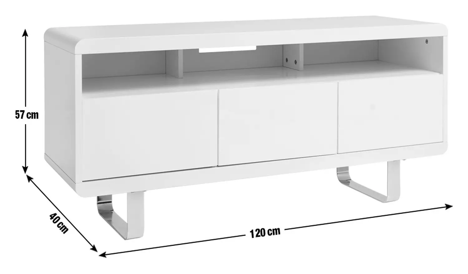 Argos Home Sleigh TV Unit - White Gloss