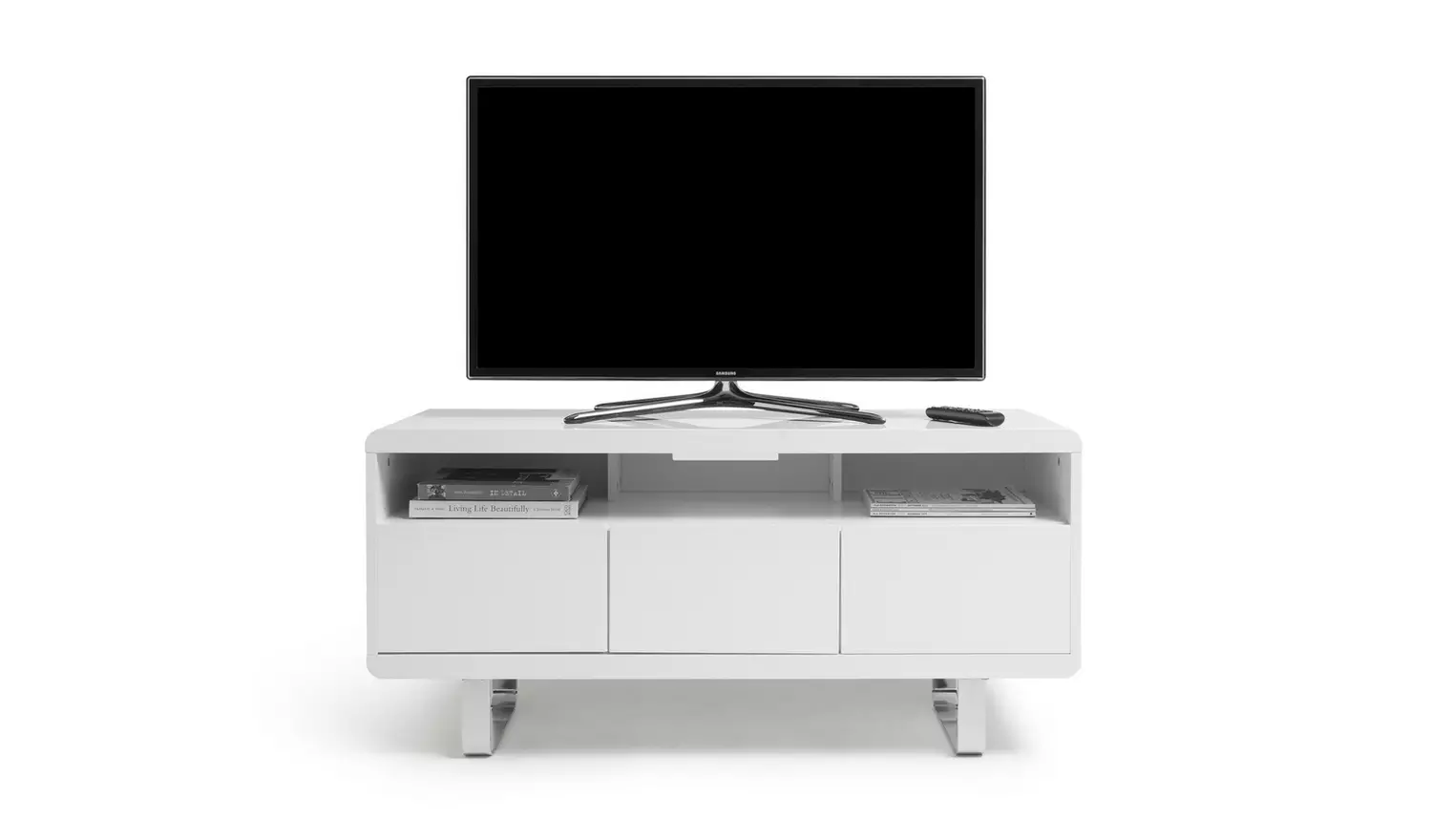 Argos Home Sleigh TV Unit - White Gloss