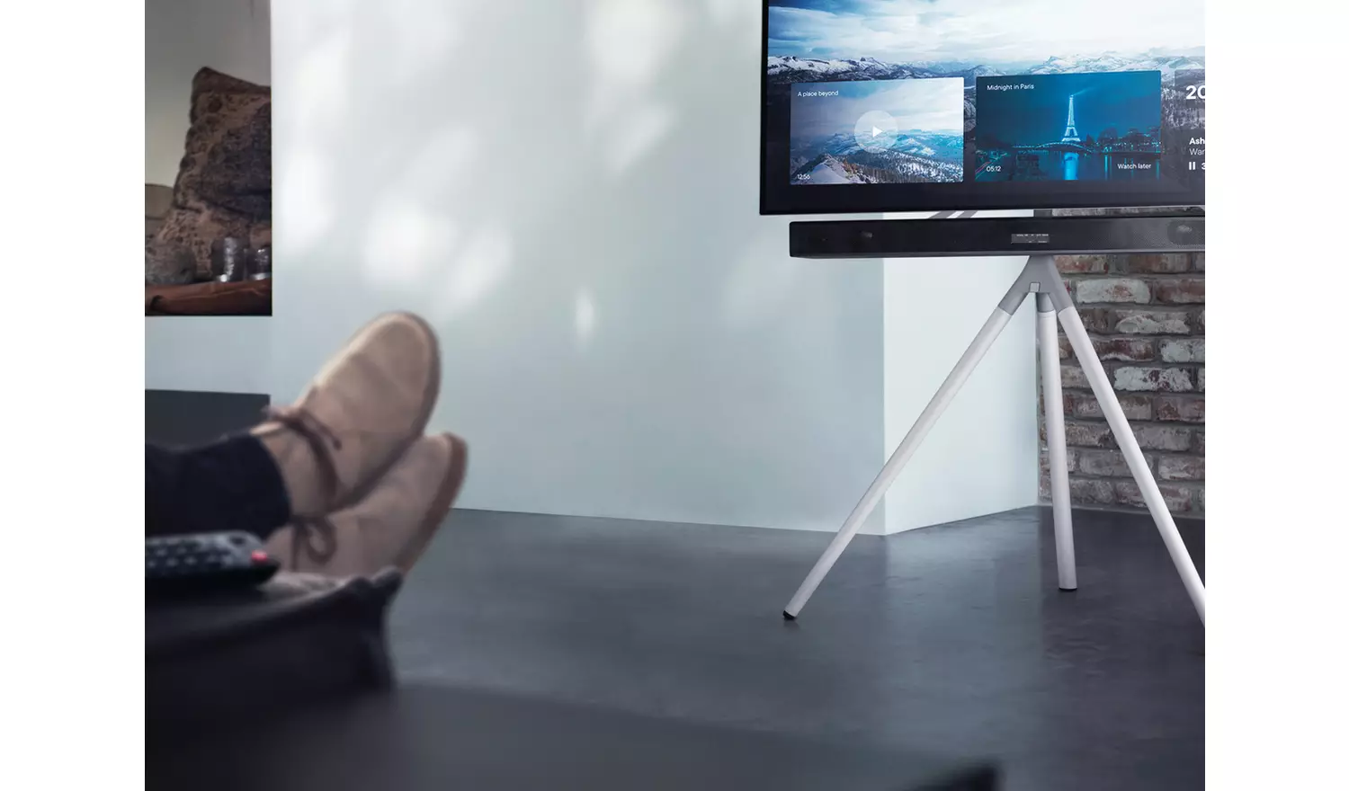 One For All WM7462 Tripod Up to 65 Inch TV Stand - White