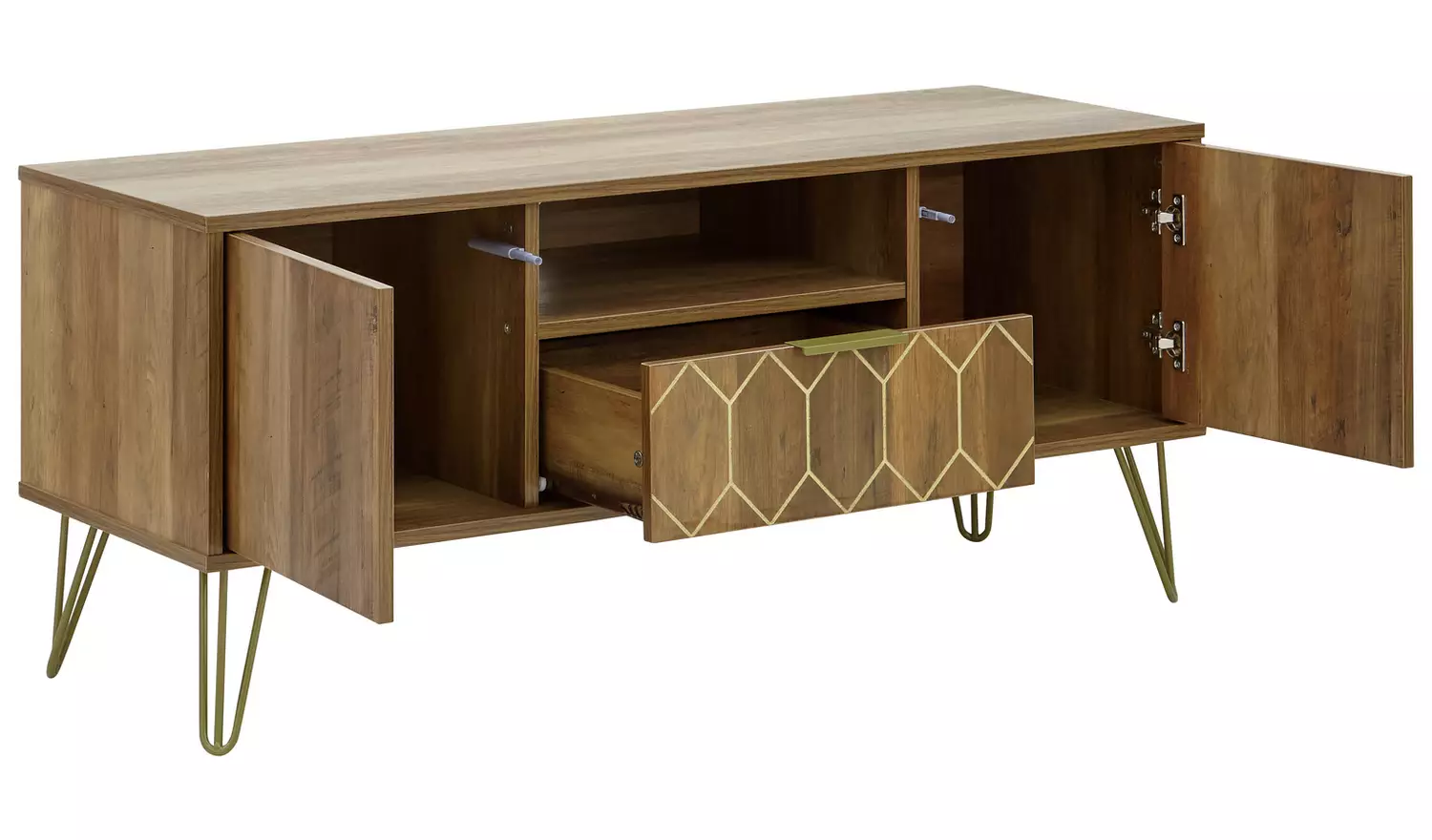 GFW Orleans 1 Drawer TV Unit - Mango Wood Effect