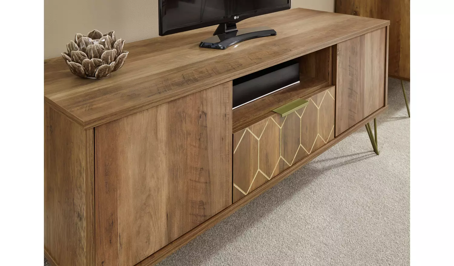 GFW Orleans 1 Drawer TV Unit - Mango Wood Effect