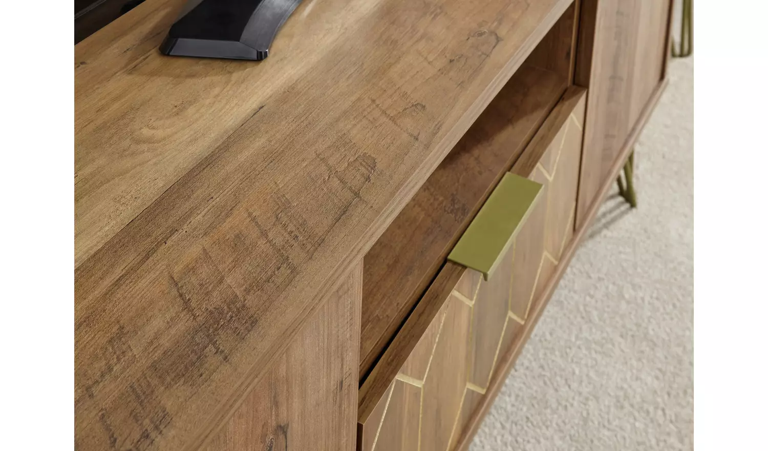 GFW Orleans 1 Drawer TV Unit - Mango Wood Effect