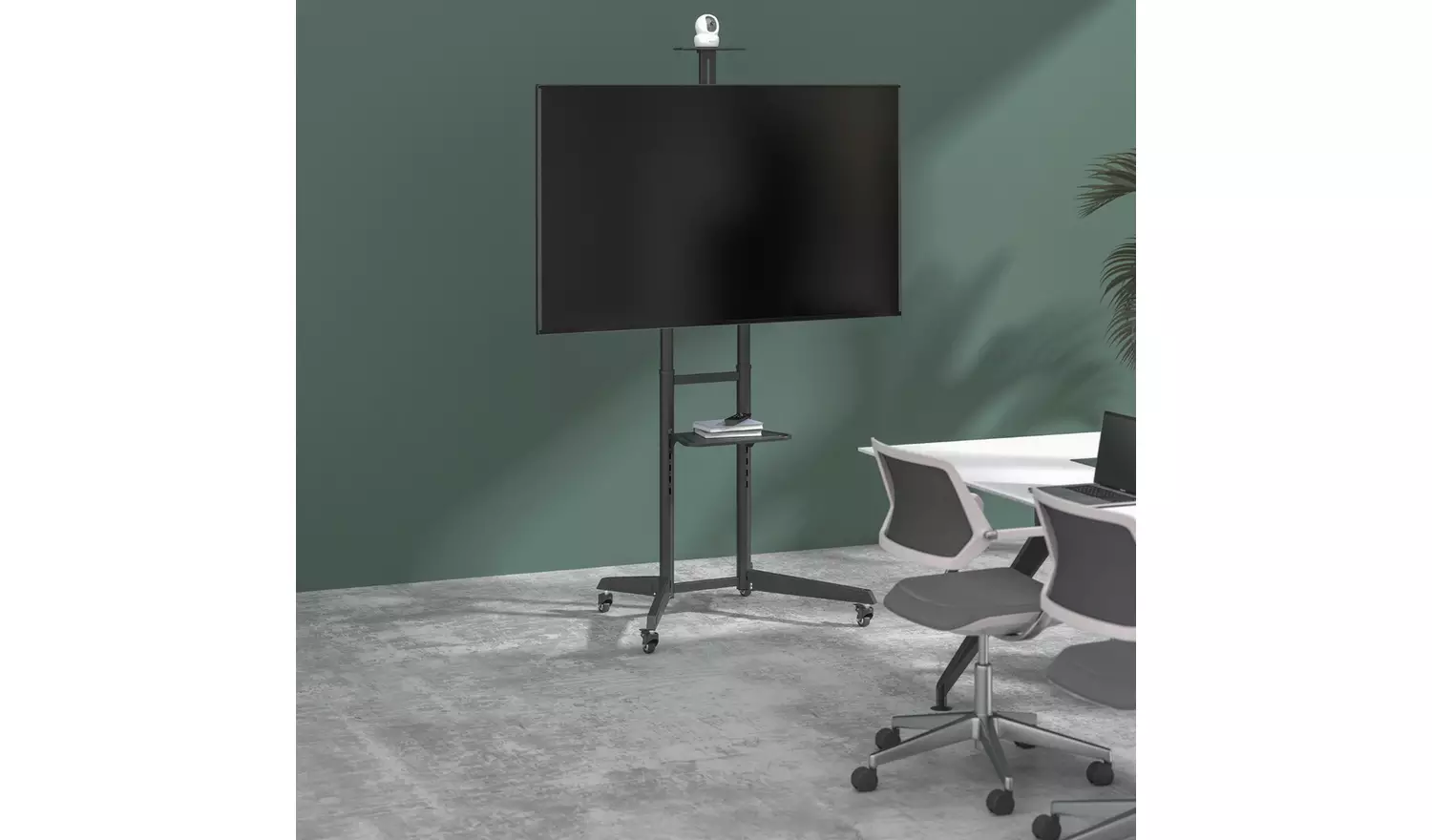 ProperAV Mobile TV Stand on Wheels Up to 70 Inch - Black