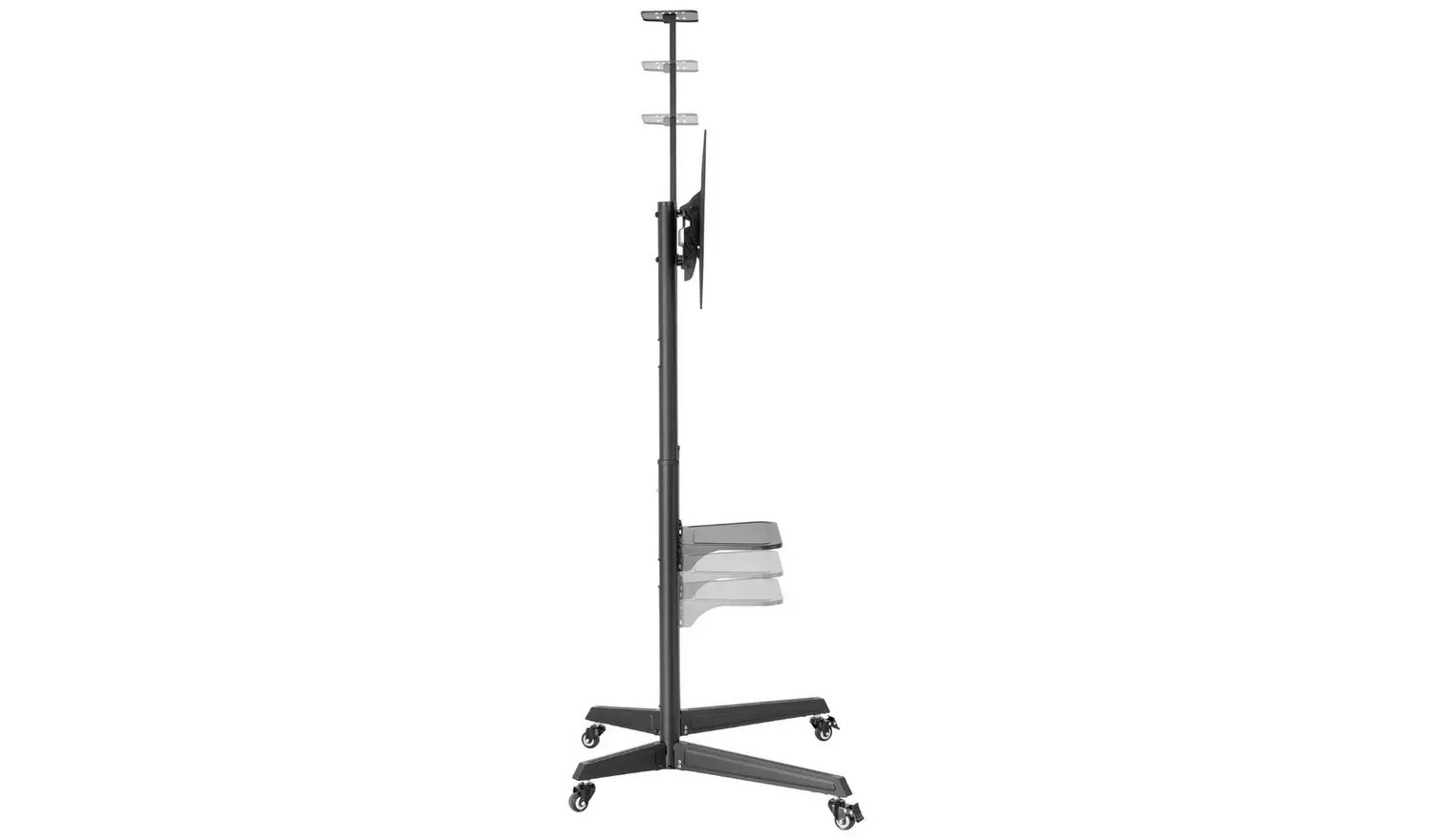 ProperAV Mobile TV Stand on Wheels Up to 70 Inch - Black