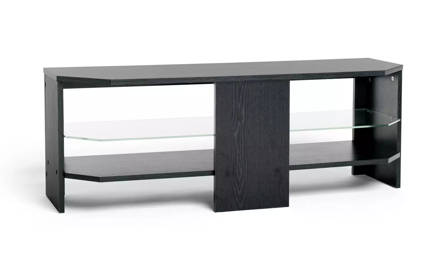 AVF Wood Effect Up to 55 Inch Glass Shelf TV Stand - Black