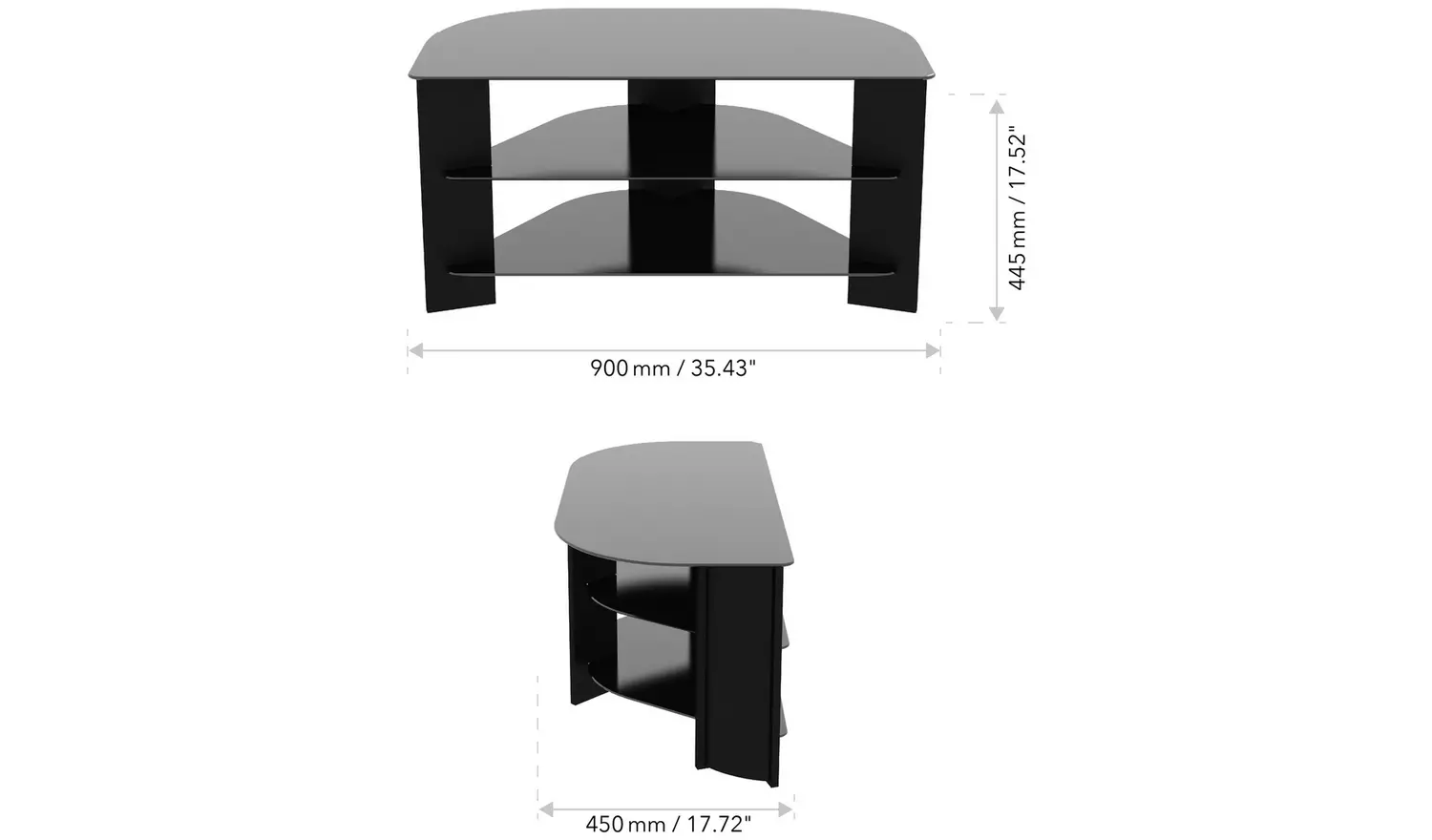 AVF Wood Effect Up To 42 Inch TV Corner Stand - Black