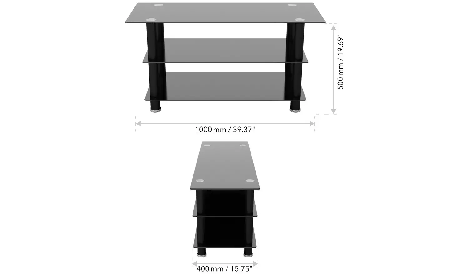 AVF Glass up to 50 Inch TV Stand - Black