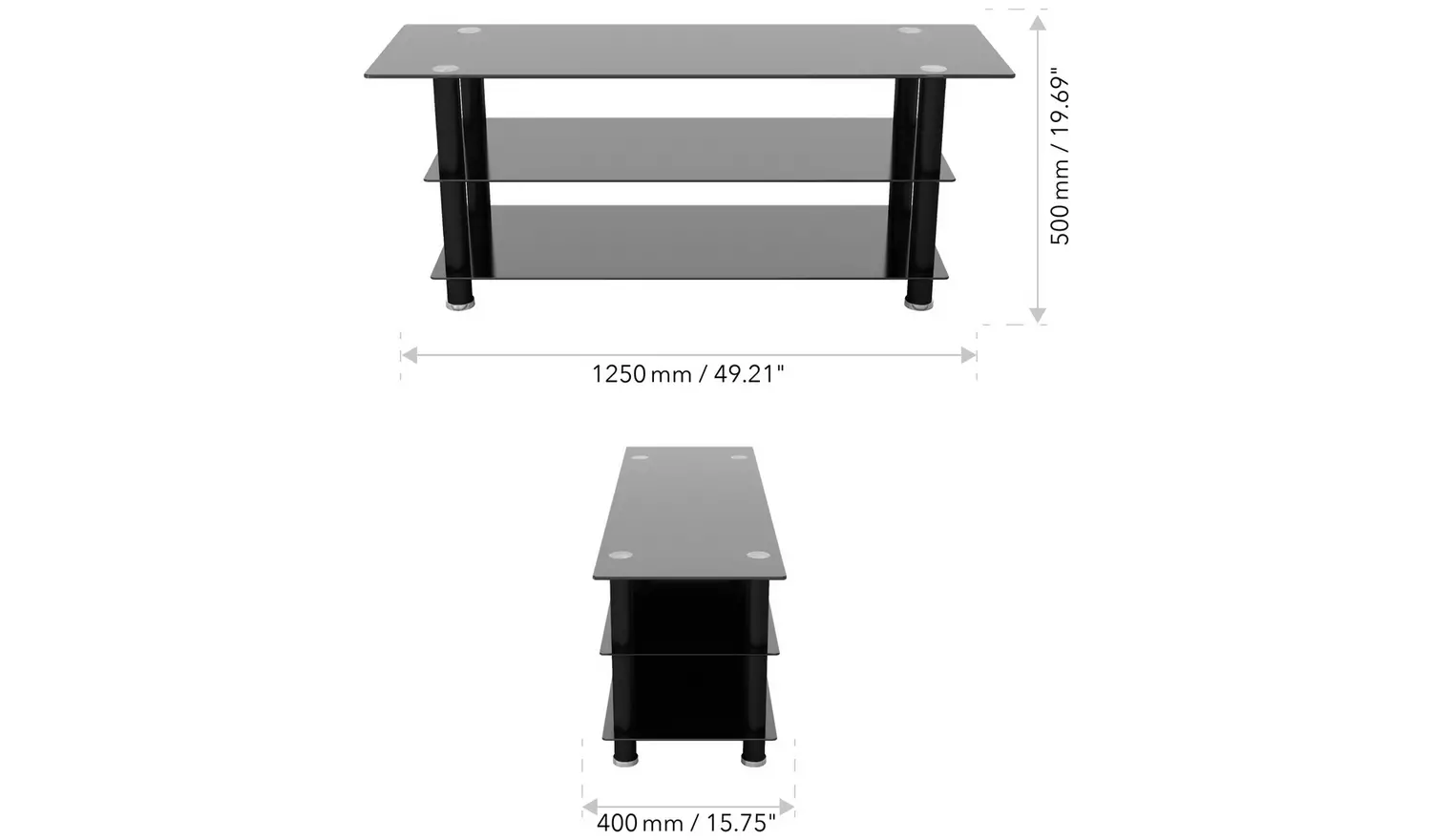 AVF Glass Up to 65 Inch TV Stand - Black