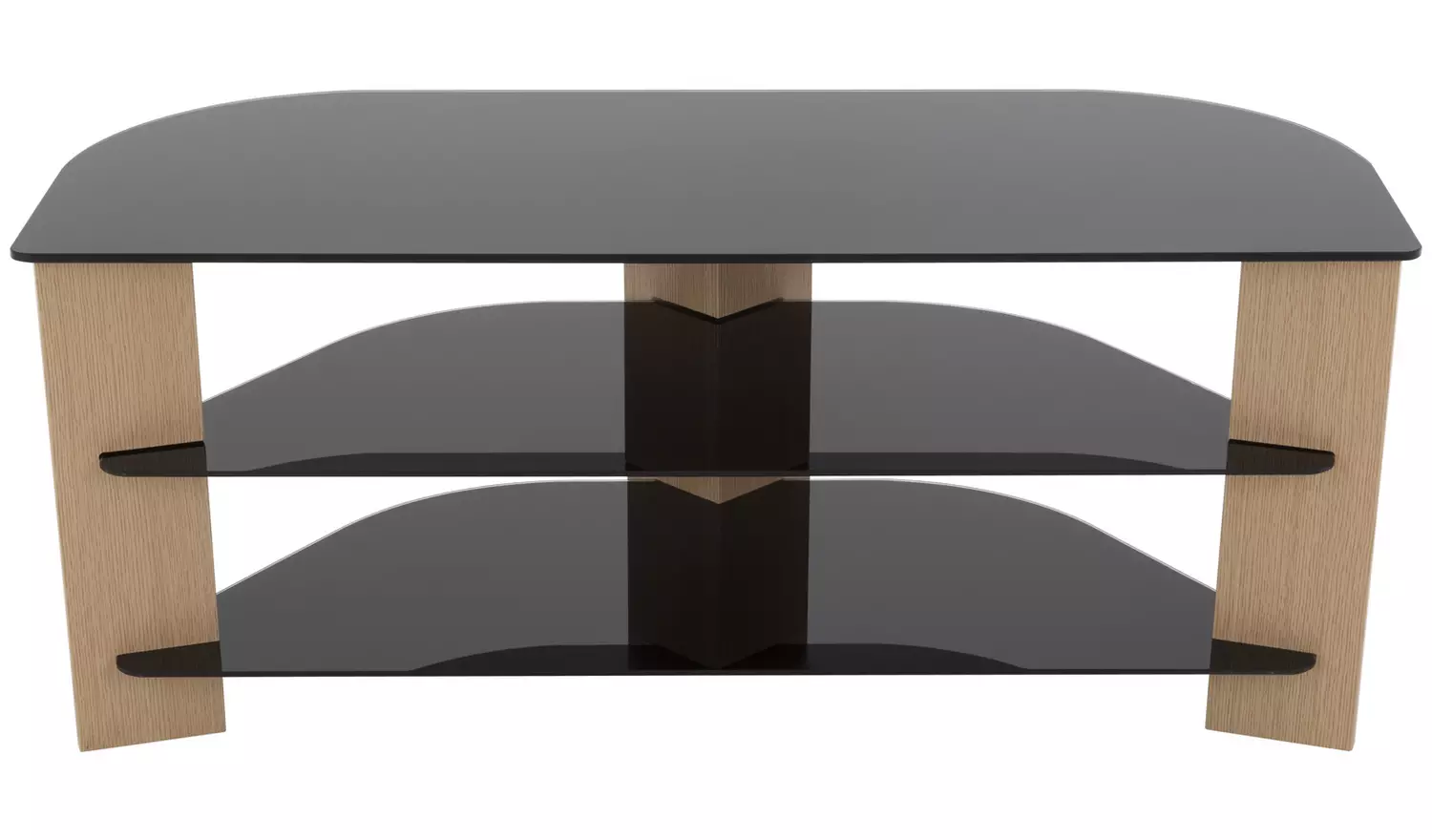 AVF Up To 55 Inch TV Stand - Black Glass and Oak Effe