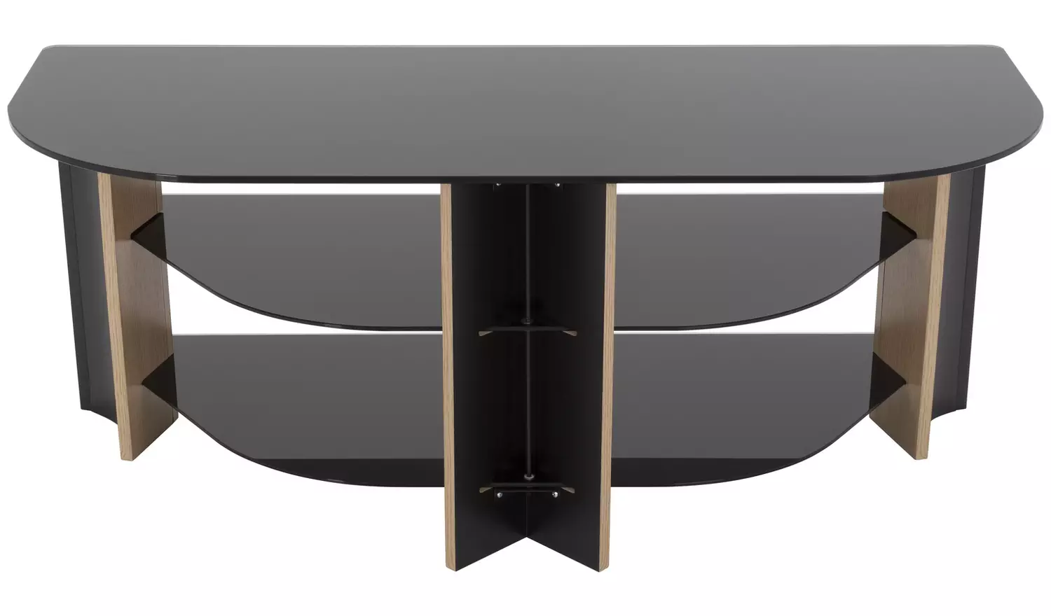 AVF Up To 55 Inch TV Stand - Black Glass and Oak Effe