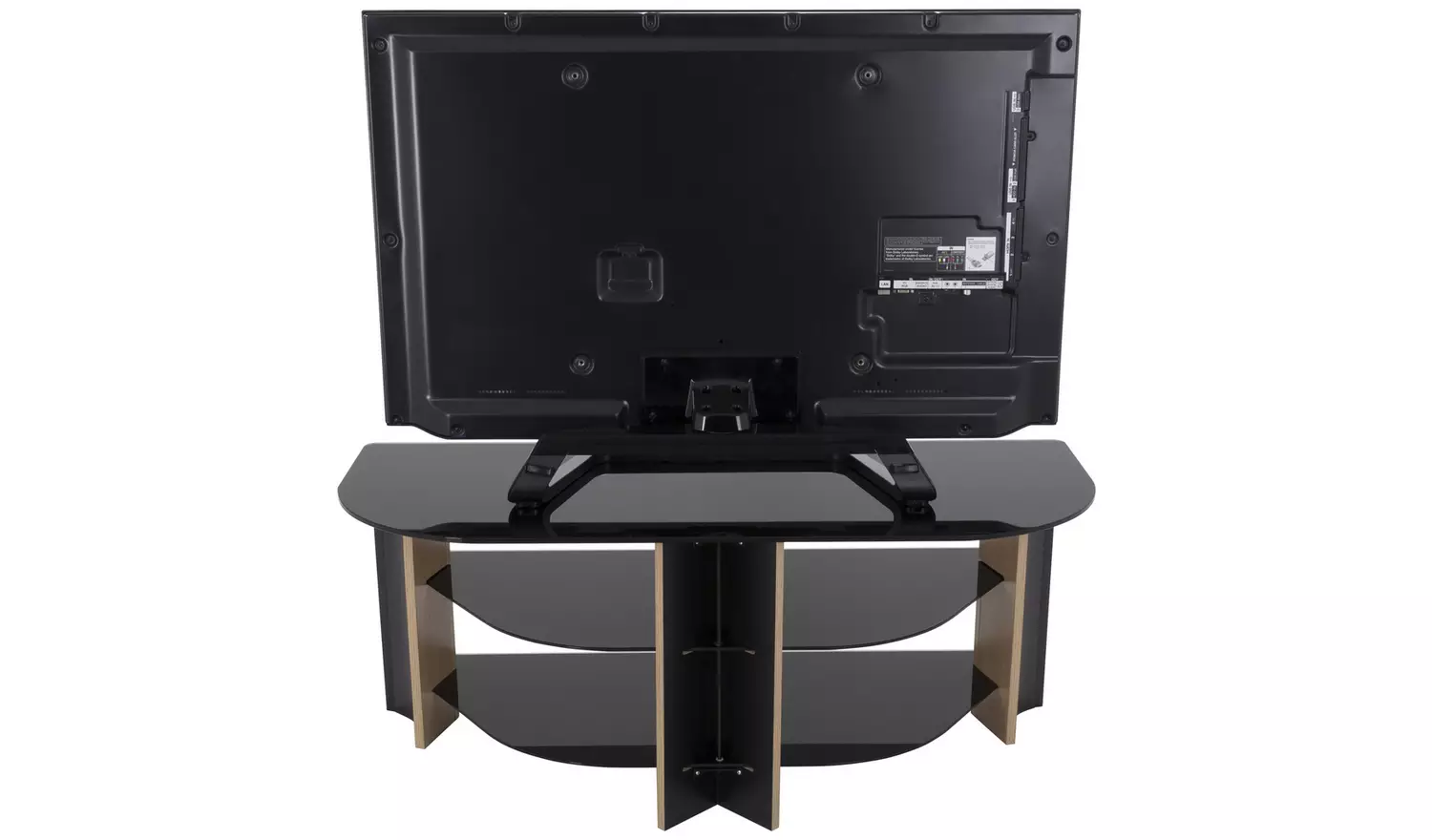 AVF Up To 55 Inch TV Stand - Black Glass and Oak Effe