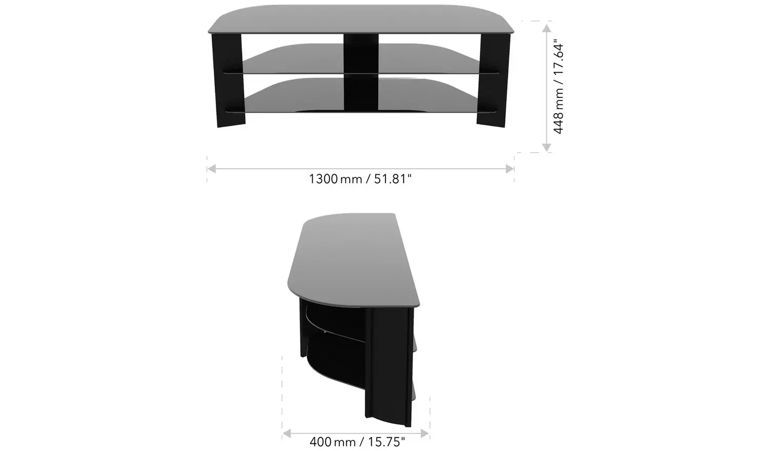 AVF Wood Effect Up To 65 Inch TV Corner Stand - Black