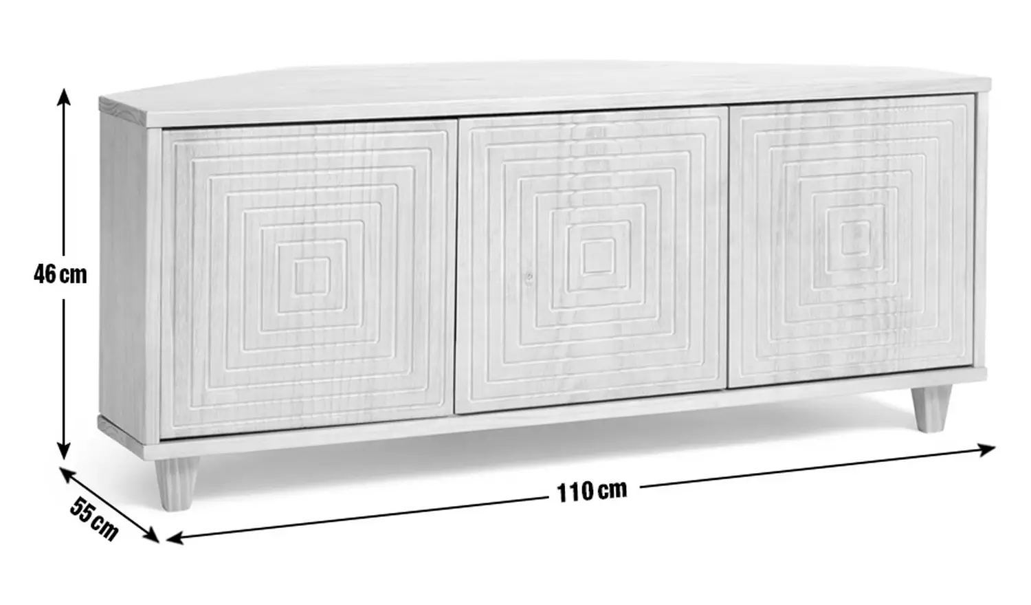 Habitat Grooved Storage 3 Door Corner TV Unit - Light Wood
