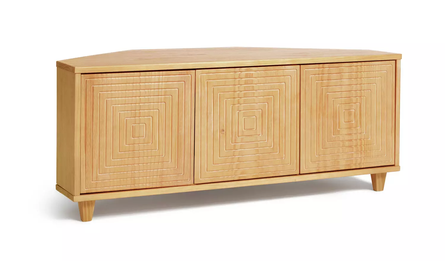 Habitat Grooved Storage 3 Door Corner TV Unit - Light Wood