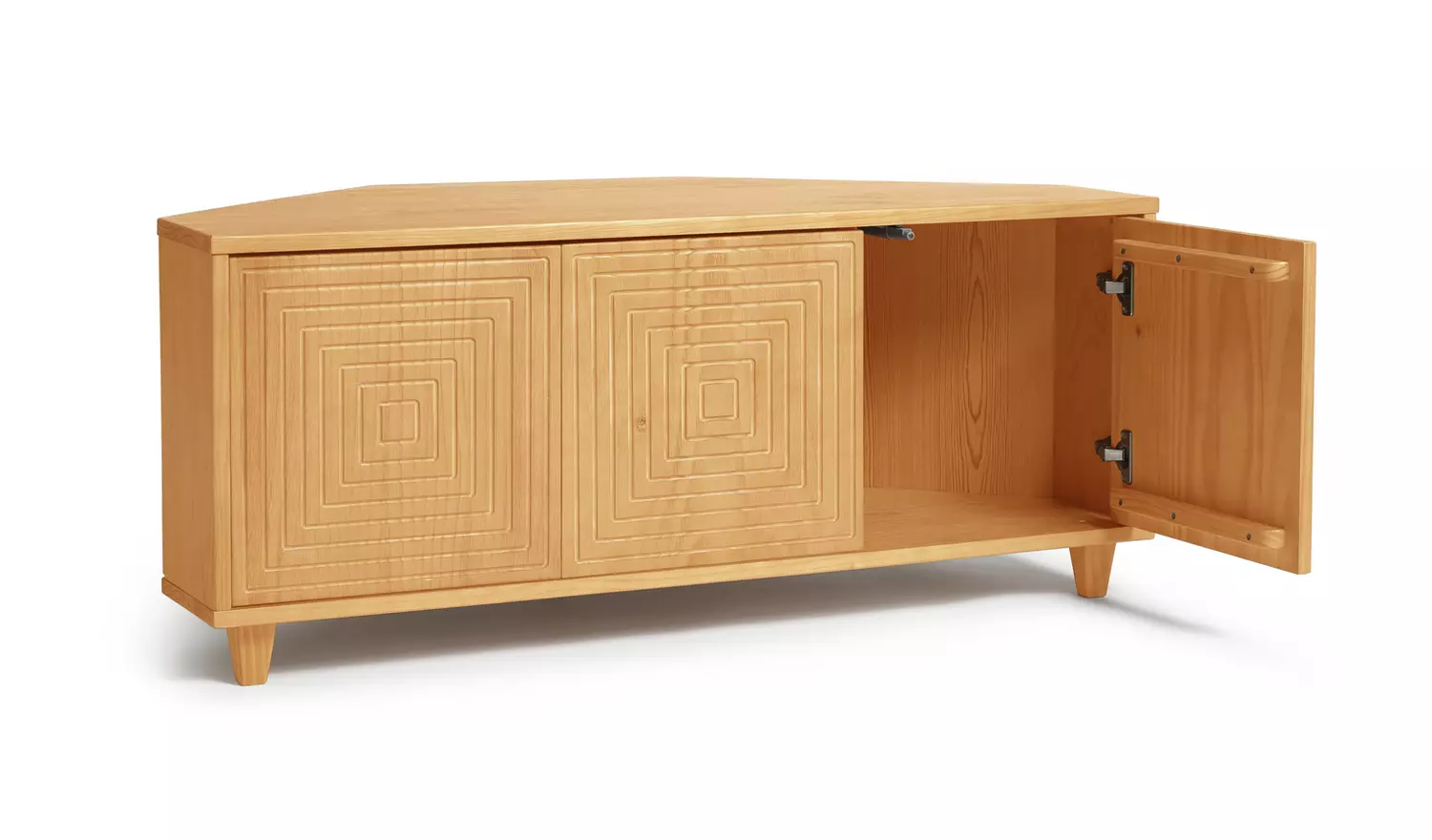 Habitat Grooved Storage 3 Door Corner TV Unit - Light Wood