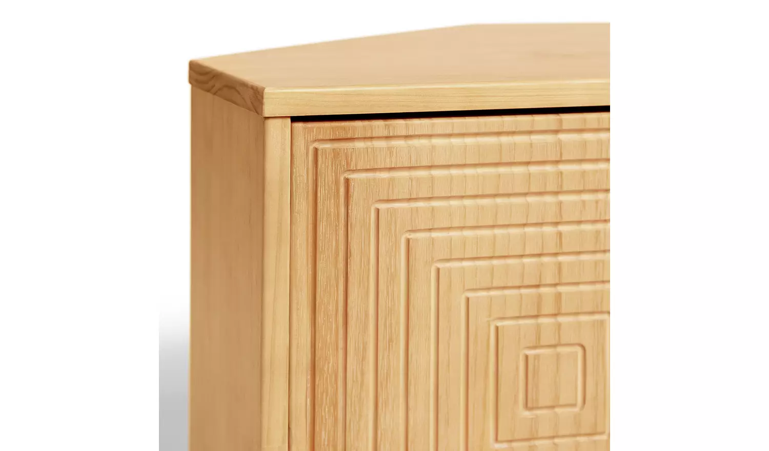 Habitat Grooved Storage 3 Door Corner TV Unit - Light Wood