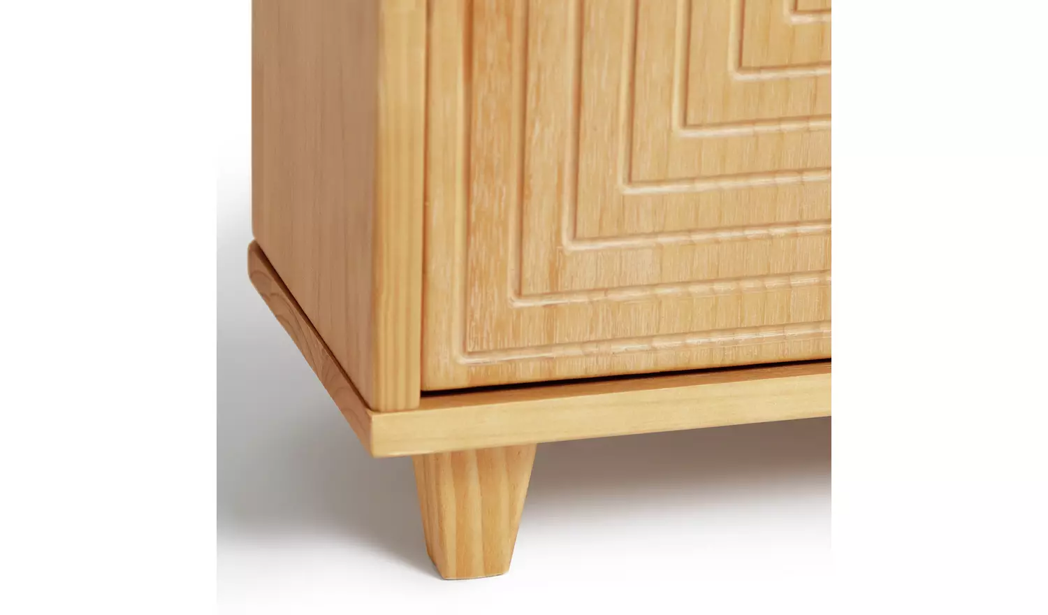 Habitat Grooved Storage 3 Door Corner TV Unit - Light Wood