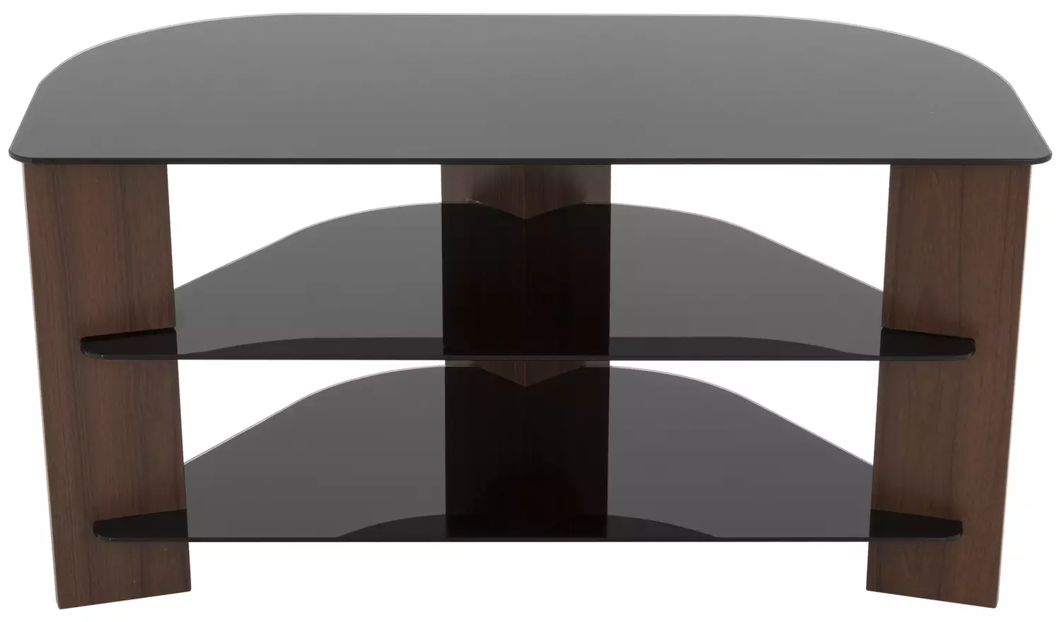 AVF Up To 42 Inch TV Stand - Black Glass and Walnut Effect