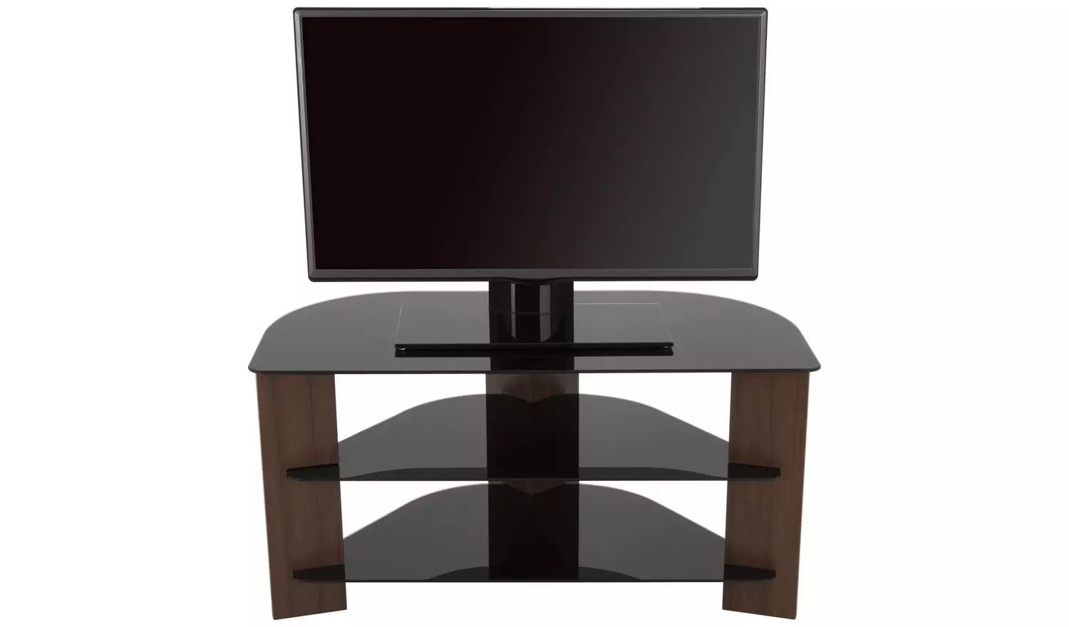 AVF Up To 42 Inch TV Stand - Black Glass and Walnut Effect