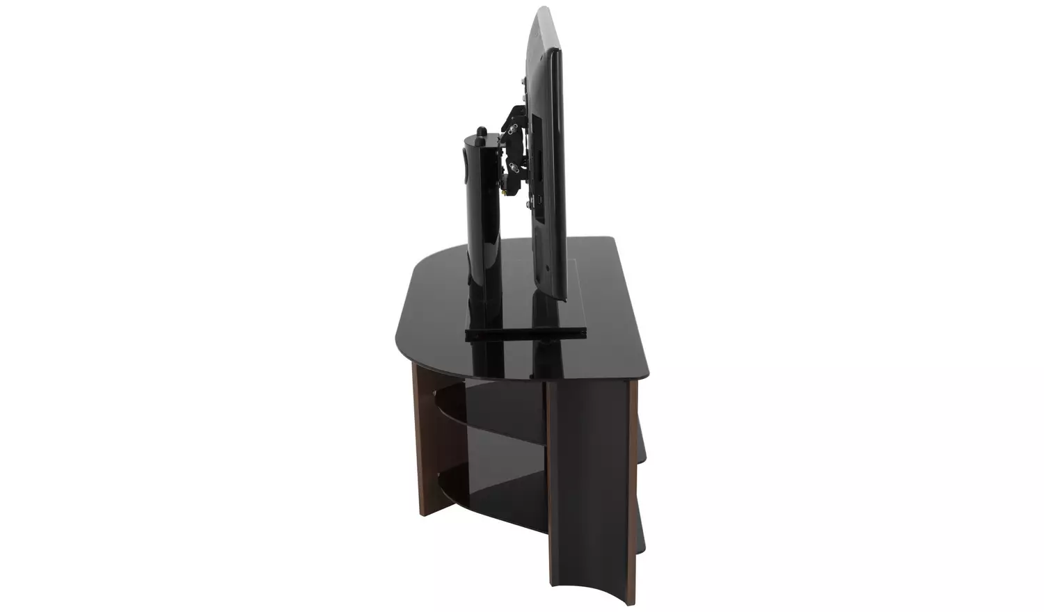 AVF Up To 42 Inch TV Stand - Black Glass and Walnut Effect