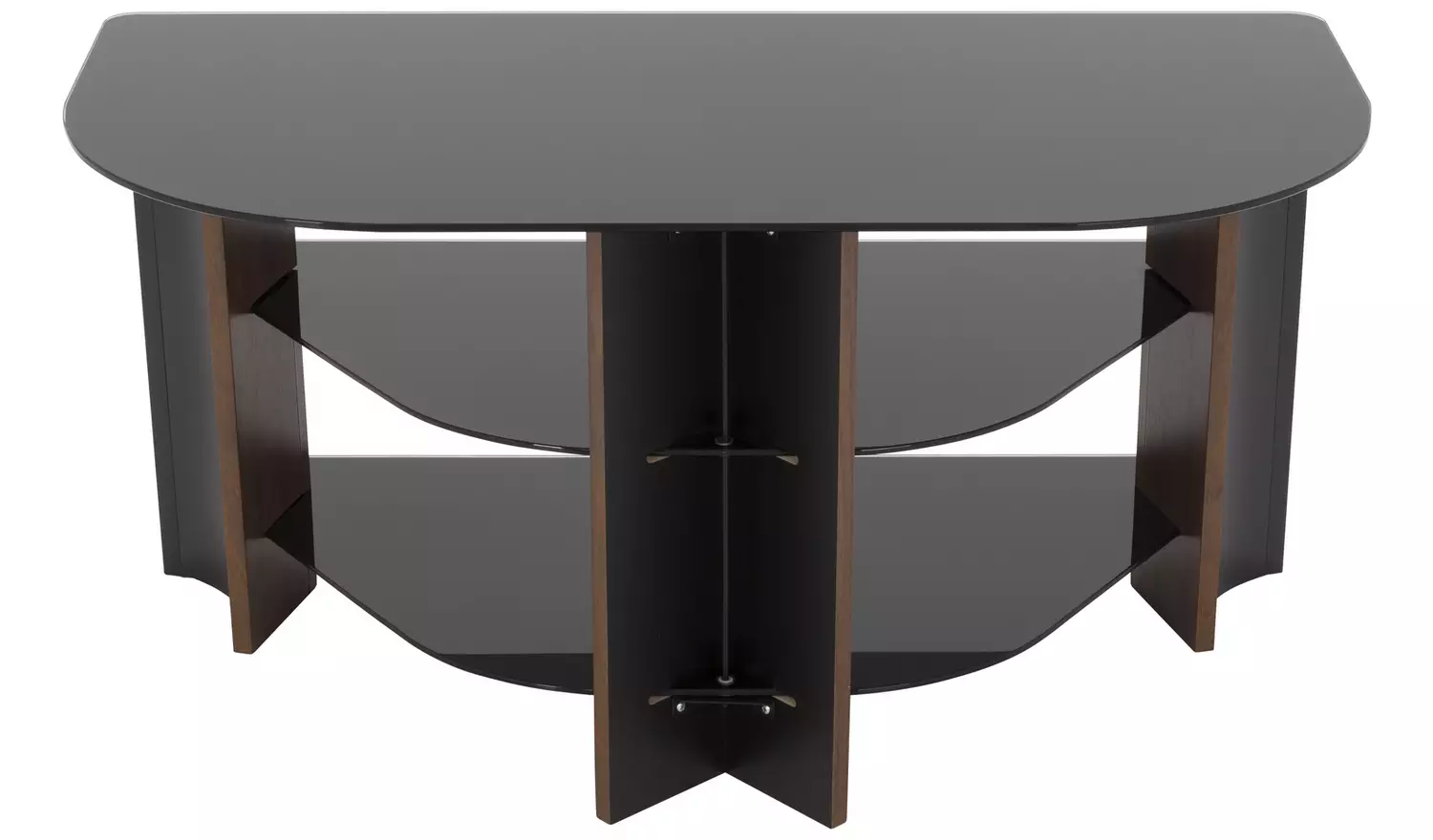 AVF Up To 42 Inch TV Stand - Black Glass and Walnut Effect