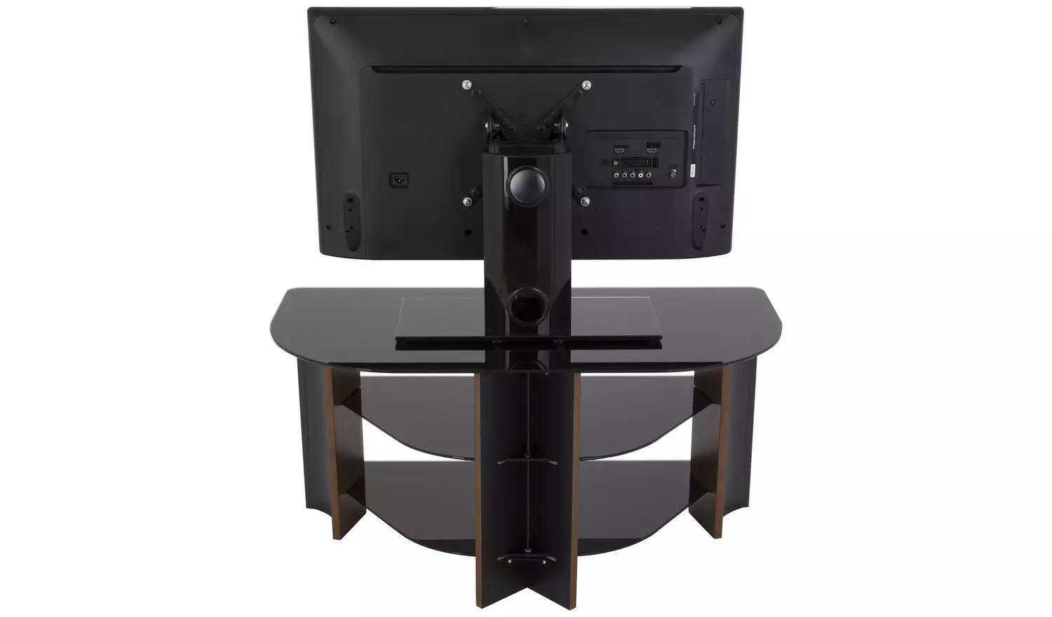 AVF Up To 42 Inch TV Stand - Black Glass and Walnut Effect