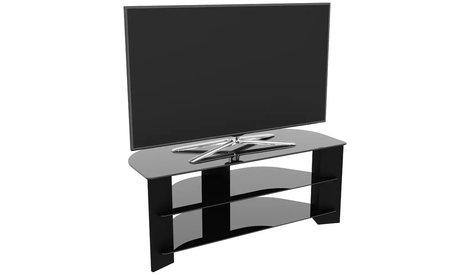 AVF Wood Effect Up To 55 Inch TV Corner Stand - Black