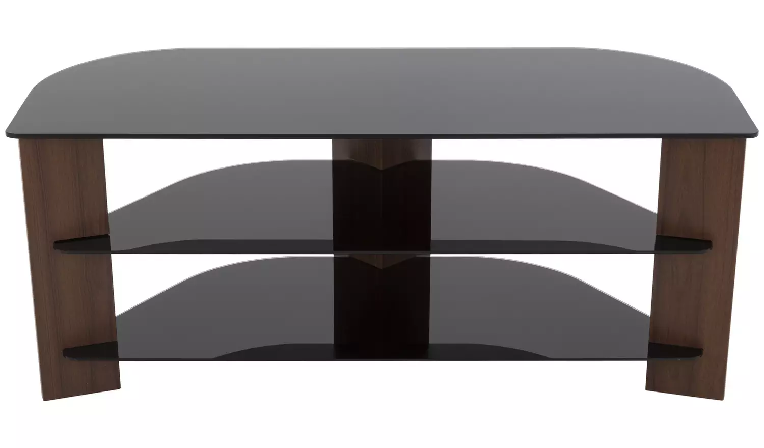 AVF Up To 55 Inch TV Stand - Black Glass and Walnut Effect