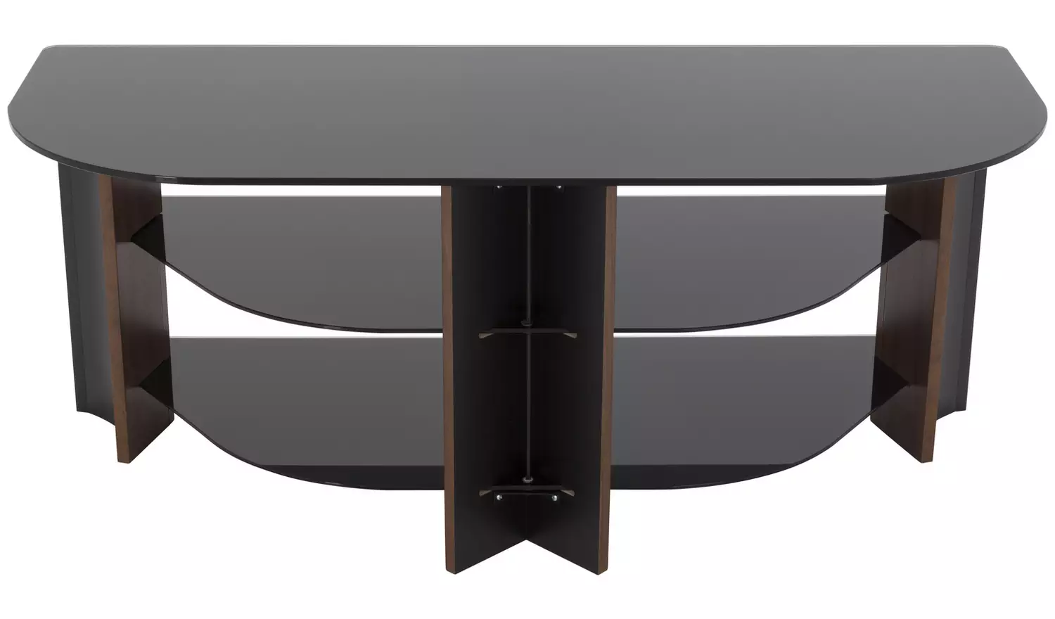 AVF Up To 55 Inch TV Stand - Black Glass and Walnut Effect