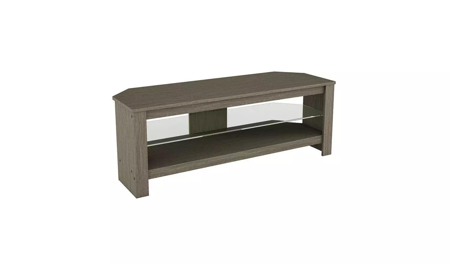 AVF Wood Effect, Up to 55 Inch Glass Shelf TV Stand - Grey
