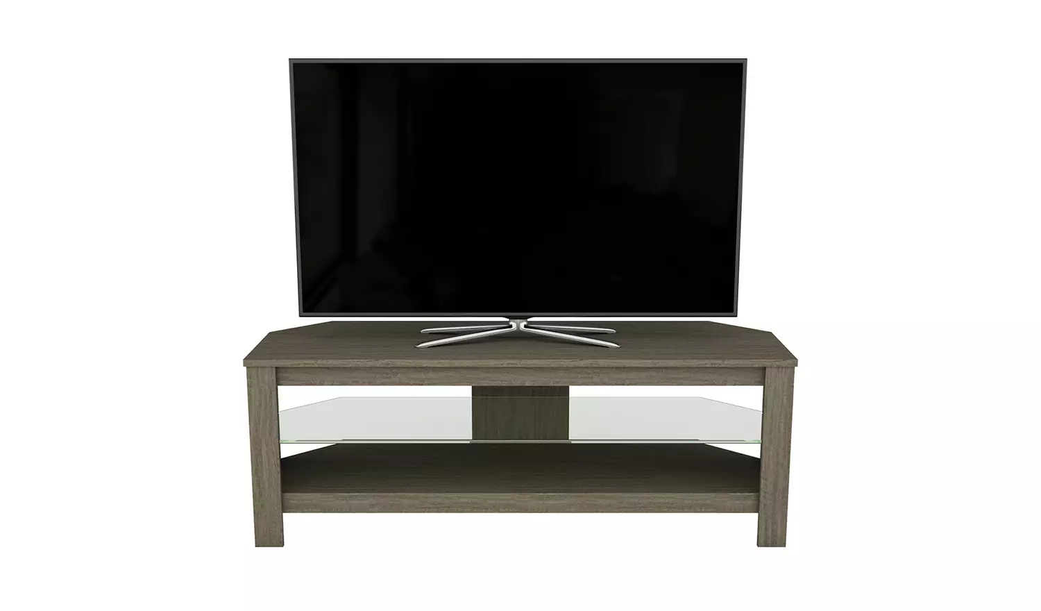 AVF Wood Effect, Up to 55 Inch Glass Shelf TV Stand - Grey