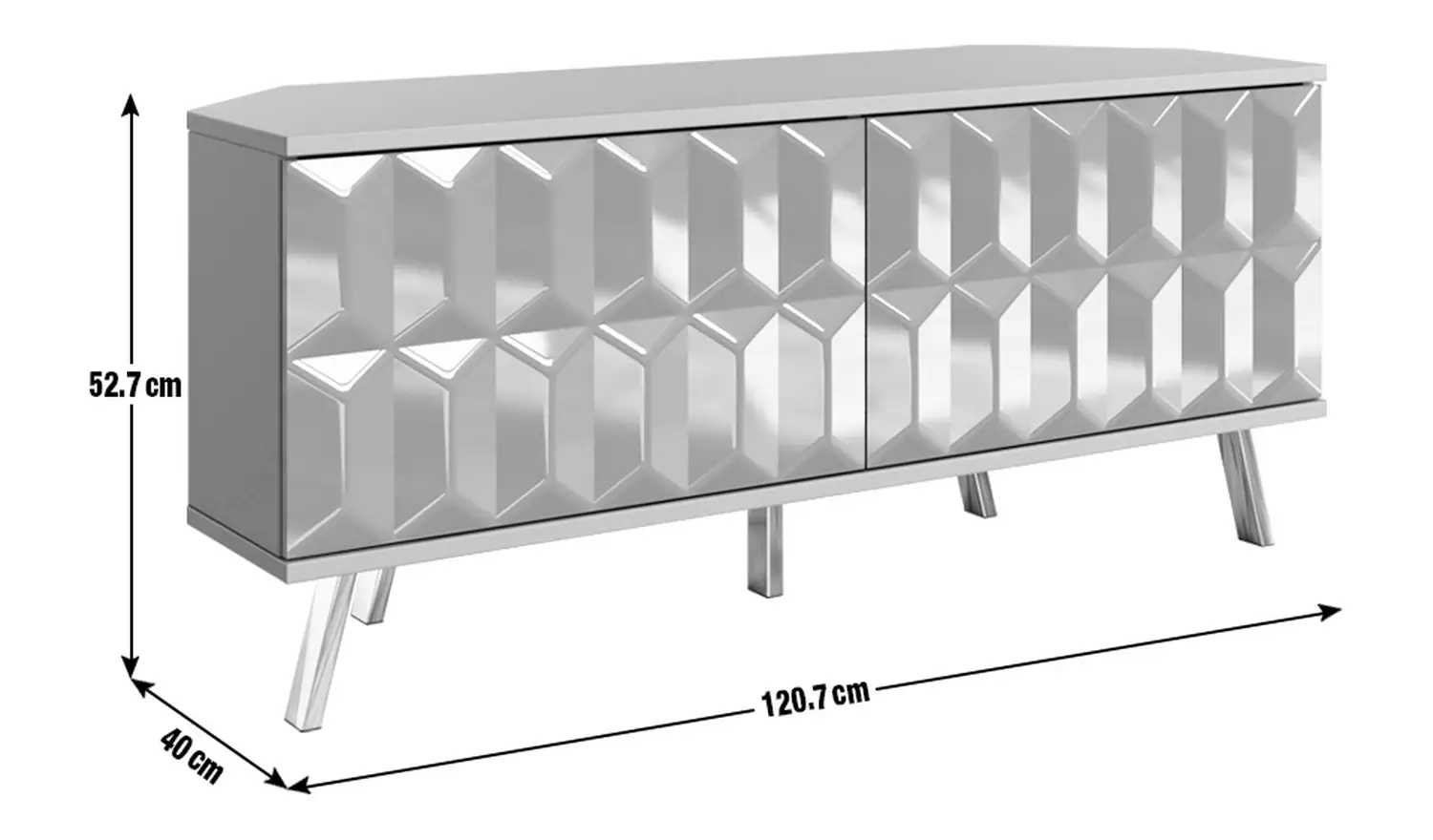 Frank Olsen Elevate 2 Door Corner TV Unit - Grey