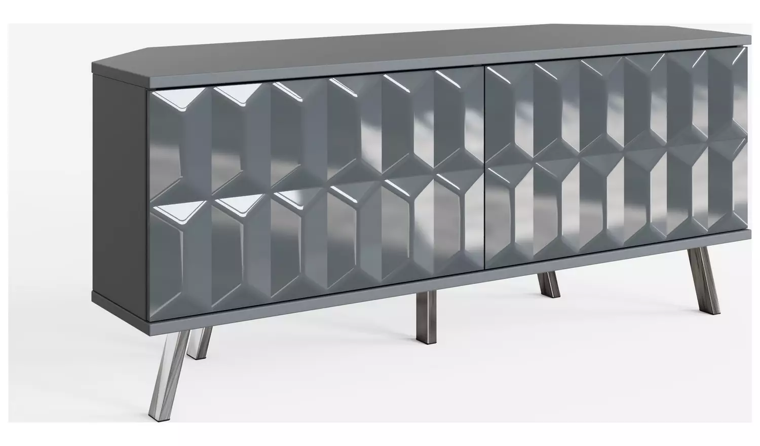 Frank Olsen Elevate 2 Door Corner TV Unit - Grey