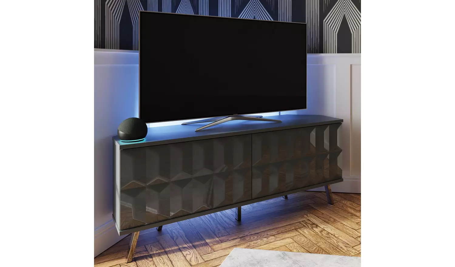 Frank Olsen Elevate 2 Door Corner TV Unit - Grey