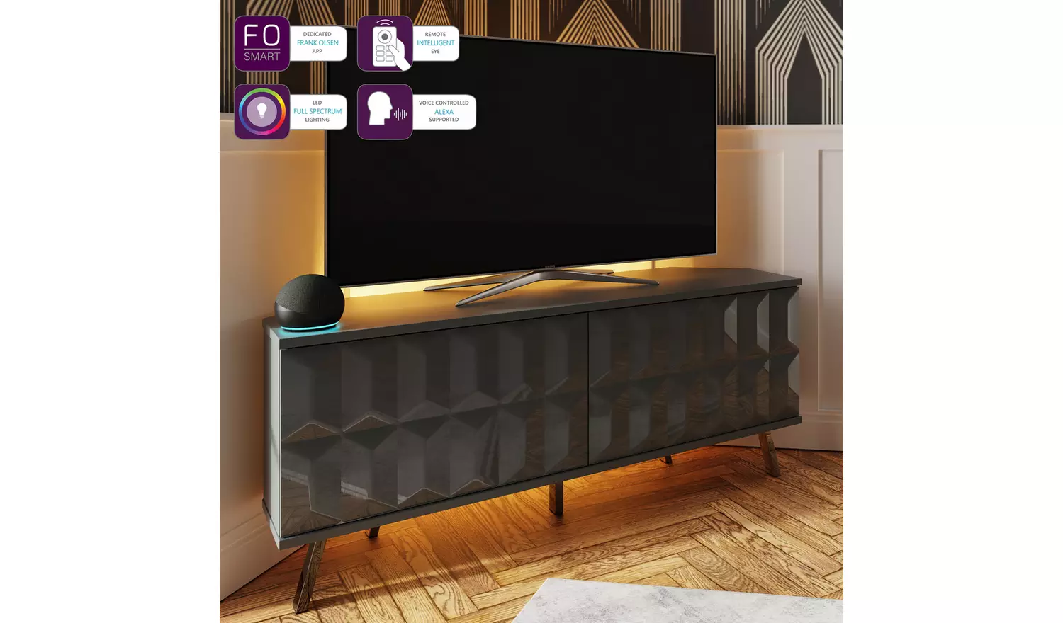 Frank Olsen Elevate 2 Door Corner TV Unit - Grey