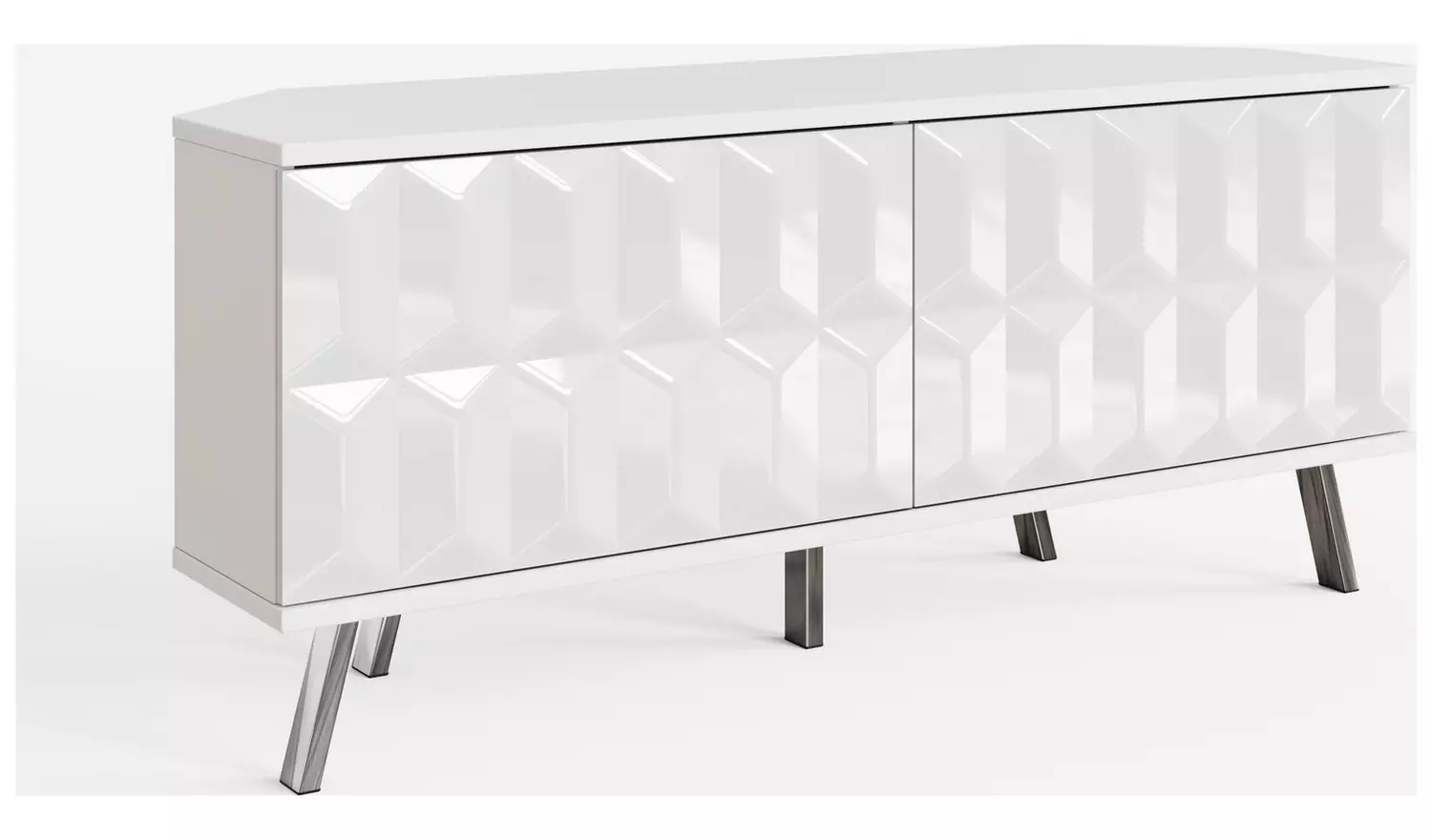 Frank Olsen Elevate 2 Door Corner TV Unit - White